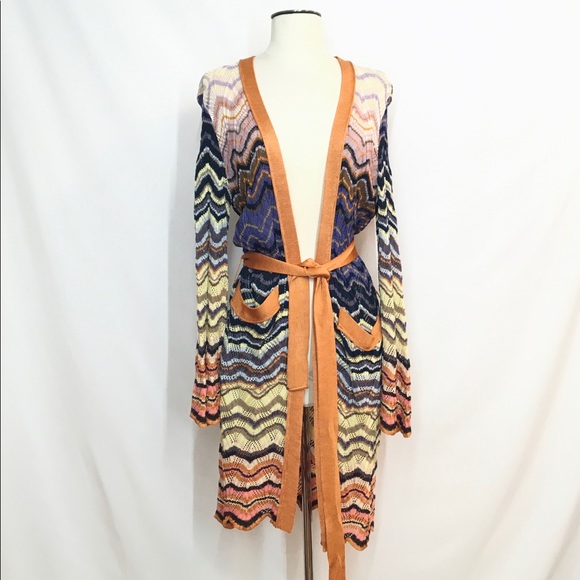 Missoni Chevron Summer Beach Knit Cardigan Tunic